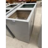 TWO LARGE GREY PLASTIC PLANTERS