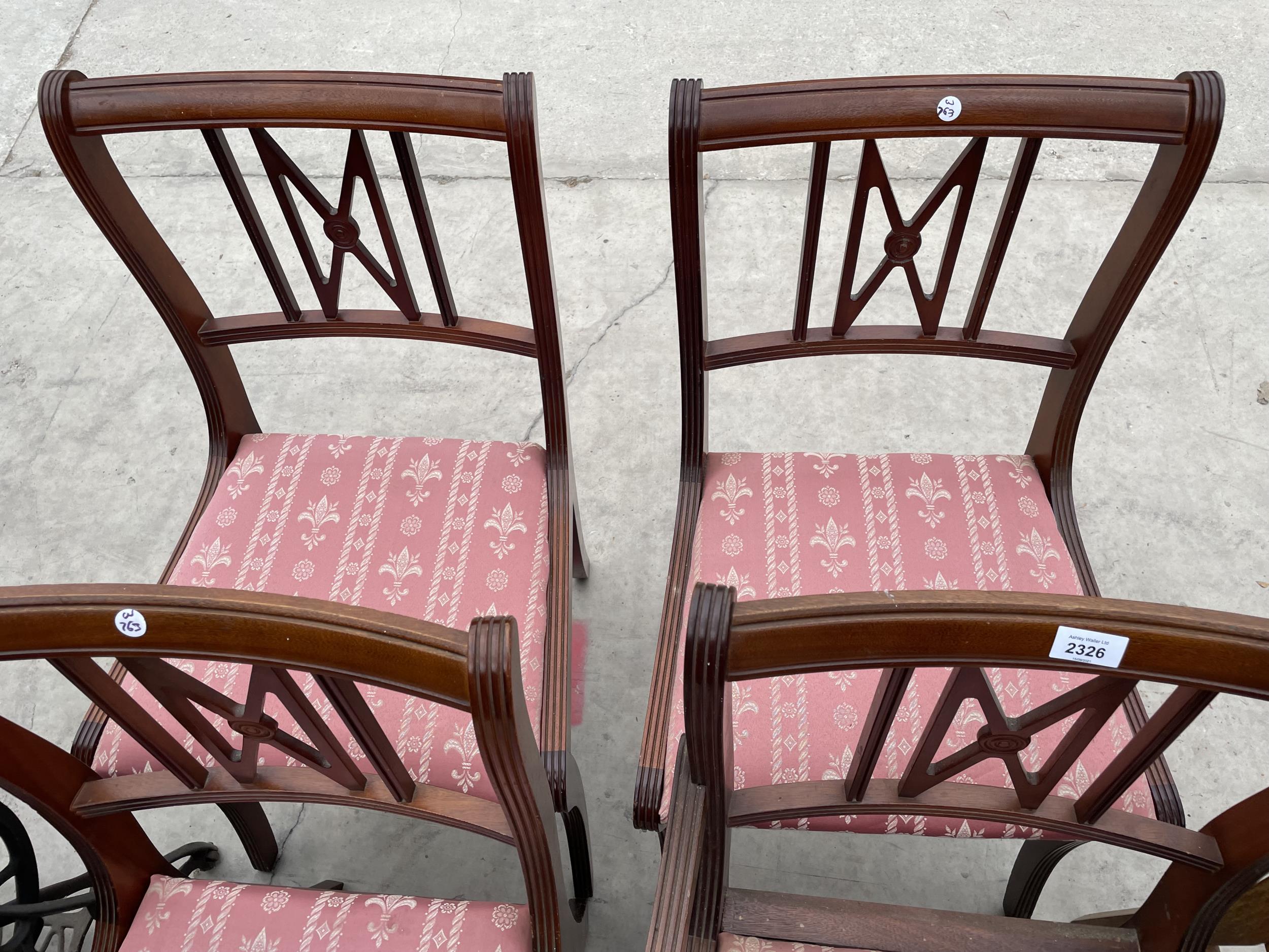 FOUR REPRODUCTION MAHOGANY DINING CHAIRS - Image 3 of 3