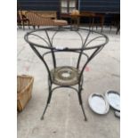 A DECORATIVE WROUGHT IRON TABLE BASE