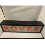 A ROVER ILLUMINATED LIGHT BOX SIGN 58CM X 17CM