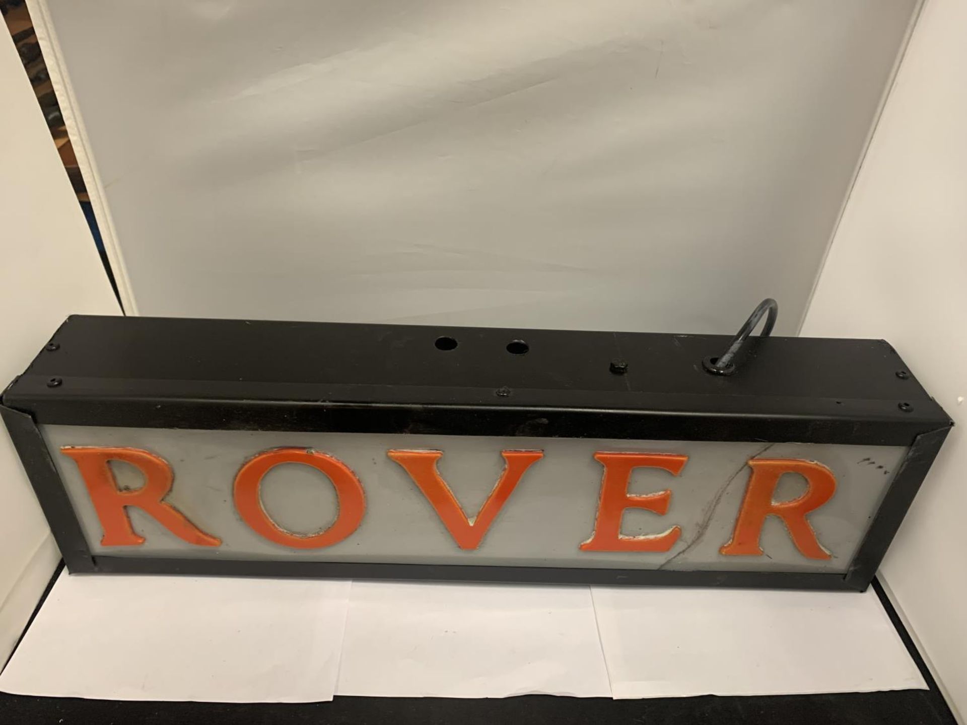 A ROVER ILLUMINATED LIGHT BOX SIGN 58CM X 17CM