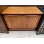 A RETRO TEAK TWO DOOR CUPBOARD 29.5" WIDE