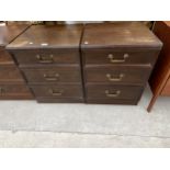 A PAIR OF G PLAN THREE DRAWER BEDROOM CHESTS 20" WIDE