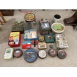 AN ASSORTMENT OF VINTAGE TINS