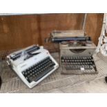 A VINTAGE IMPERIAL TYPEWRITER AND A FURTHER RETRO OLYMPIA TYPEWRITER
