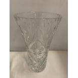 A LEAD CRYSTAL HEAVY VASE