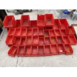 A LARGE QUANTITY OF VARIOUS SIZED PLASTIC LIN BINS