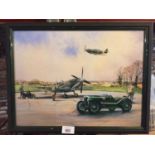 A FRAMED PICTURE OF A WARTIME AERODROME