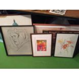 A NUMBER OF PRINTS TO INCLUDE LAWRENCE OF ARABIA AND A SILK PRINT BY A WYNNE 1994