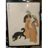 A FRAMED ORIENTAL PRINT