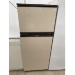 A CREAM HOTPOINT UPRIGHT FRIDGE FREEZER