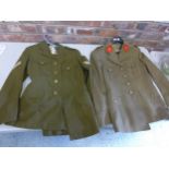 TWO UNIFORMS COMPRISING BRITISH CORPORALS JACKET AND TROUSERS, FRENCH GRENADINES JACKET (2)