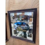 A WOODEN FRAMED 'SOUTHERN COMFORT' ADVERTISING PUB MIRROR