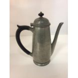 A PEWTER TUDRIC COFFEE POT [BELIEVED TO BE ARCHIBOLD KNOX]
