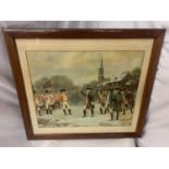 A FRAMED PICTURE OF THE RED COATS AND PATRIOTS AMERICAN REVOLUTIONARY WAR