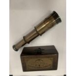 A BOXED VICTORIAN STYLE MARINE TELESCOPE