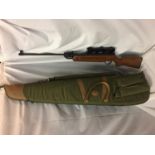 AN EDGAR BROTHERS .22 CALIBRE AIR RIFLE 45CM BARREL KONUSFIRE 4 X 32 TELESCOPIC SIGHT, SLIP CASE