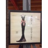 A FRAMED FASHION PRINT