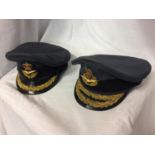 TWO SENIOR OFFICERS RAF PEAKED CAPS