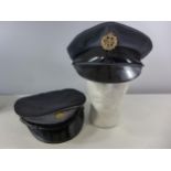 A RAF PEAKED CAP SIZE 62 AND A ROYAL ARMY EDDUCATIONAL CORPS PEAKED CAP SIZE 56 (2)