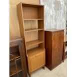 A NARROW RETRO TEAK STATEROOM (STONEHILL FURNITURE LTD) UNIT, 21.5" WIDE