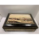 A LARGE VINTAGE TIN 37CM X 25CM