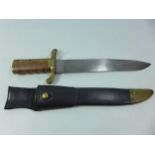 A SUBSTANTIAL BAYONET/BOWIE KNIFE, 30.5CM BLADE STAMPED AMES MFC & CO CHICOPEE MASS WITH DATE 1861
