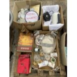 AN ASSORTMENT OF HOUSEHOLD CLEARANCE ITEMS TO INCLUDE CERAMICS, GLASS WARE AND EPNS ETC