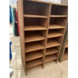 A VINTAGE METAL SIX TIER WORKSHOP SHELVING UNIT