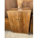 A SHINY WALNUT ART DECO WILTON FURNITURE (LONDON) WARDROBE, 33" WIDE