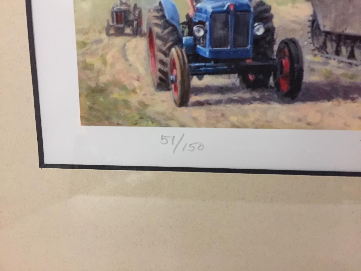 A FRAMED PICTURE OF A STEAM RALLY, SIGNED BY ARTIST LIMITED EDITION PRINT 51/150 - Image 3 of 3