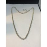 A HEAVY SILVER BELCHER CHAIN NECKLACE 23 INCHES LONG