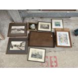 ANM ASSORTMENT OF FRAMED PRINTS AND PICTURES TO INCLUDE A WOODEN TRAY