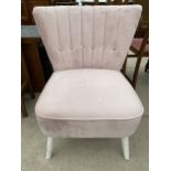 A DUNELM BLUSH BEDROOM CHAIR