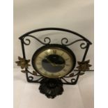 A VINTAGE ORNATE METAL SMITHS EIGHT DAY MANTLE CLOCK