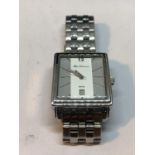 A BEN SHERMAN SQUARE FACED WRISTWATCH SEEN WORKING BUT NO WARRANTY