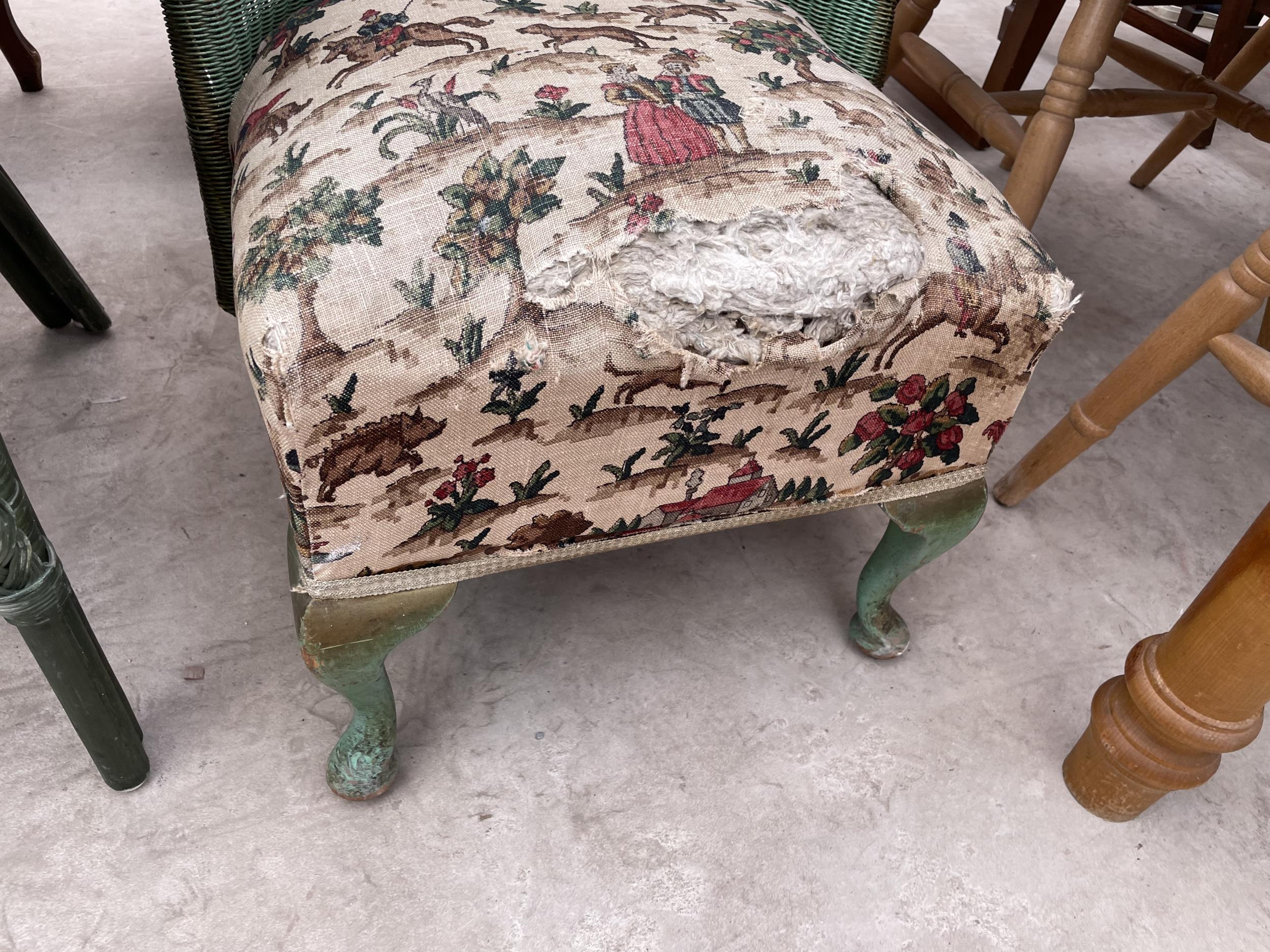 A WICKER CONSERVATORY CHAIR AND LLOYD LOOM BEDROOM CHAIR - Image 6 of 6