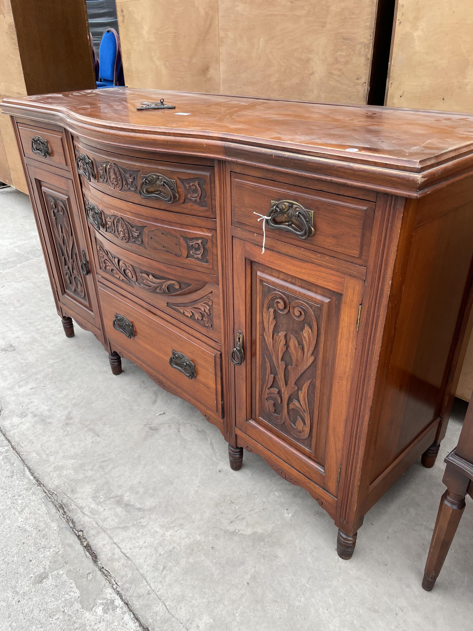 AN ART NOUVEAU MAHOGANY SIDEBOARD - 59" WIDE - Image 2 of 3