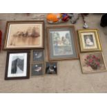 AN ASSORTMENT OF FRAMED PRINTS AND PICTURES