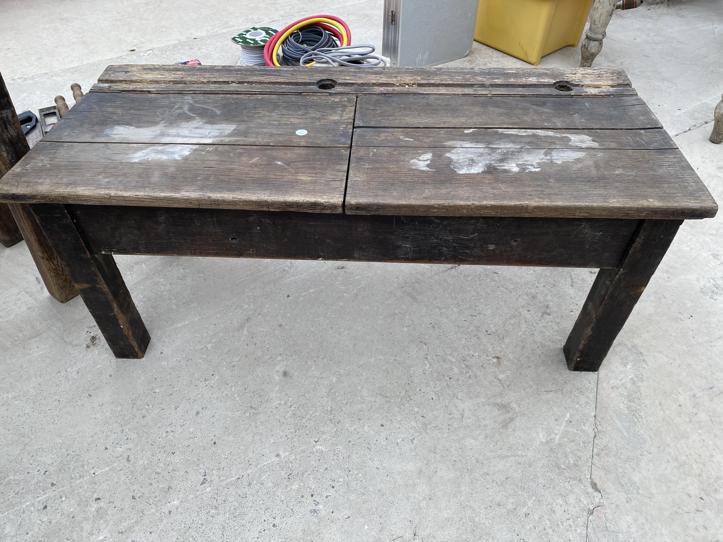 THREE VARIOUS MID 20TH CENTURY SCHOOL DESKS - Image 5 of 6