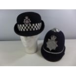A SOUTH WALES CONSTABULARY HELMET SIZE 7 AND A W.P.C. WEST YORKSHIRE HAT, SIZE MEDIUM (2)