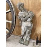 A VINTAGE PRECAST STONE STATUE OF A FEMALE FIGURE (H:4FT)