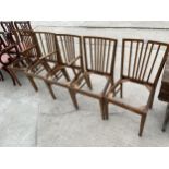 FIVE VANSON RETRO TEAK DINING CHAIRS