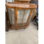 A SHINY WALNUT CHINA CABINET 40" WIDE