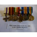 A MINIATURE MEDAL GROUP AWARDED TO MAJOR ARTHUR JAMES LESLIE DYER M.C., 1ST BATTALION CHESHIRE