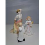 THREE ROYAL DOULTON CERAMIC FIGURES 'DARLING' 'BUNNYS BEDTIME' AND 'THE OPEN ROAD'