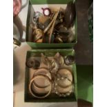 A BOX OF MISCELLANEOUS ITEMS TO INCLUDE BANGLES, COSTUME JEWELLERY, POCKET WATCHES ETC