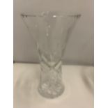 A LEAD CRYSTAL HEAVY VASE