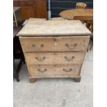 A GEORGIAN PINE CHEST OF DRAWERS 31" WIDE