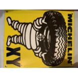 AN ENAMEL MICHELIN MAN TYRES RECTANGULAR SIGN